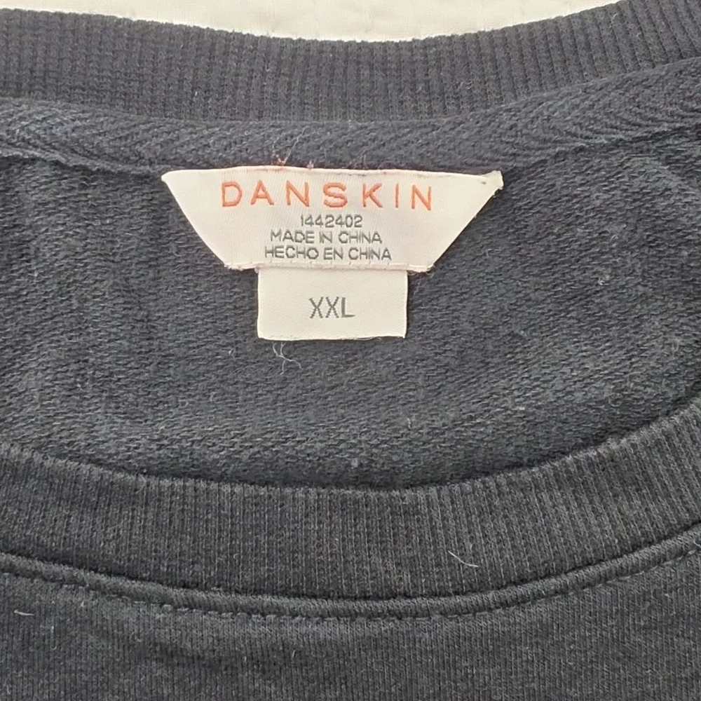 Danskin Supersoft Tulip Split Tunic Top Womens XXL Black‎ Short Sleeve Stretch